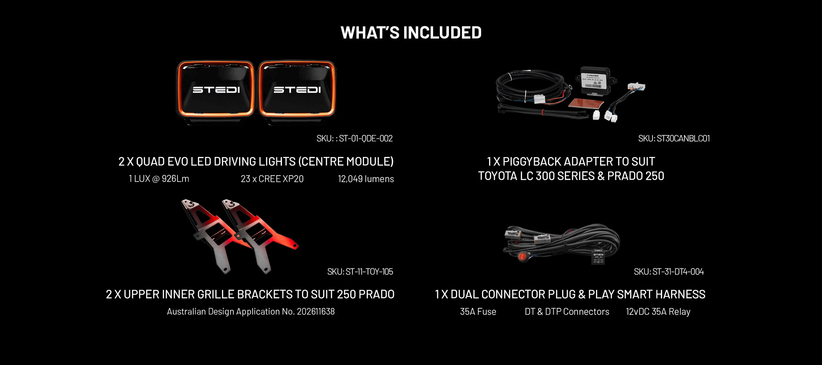 Toyota Land Cruiser 250 Kit de montaje superior en parrilla | Stedi Quad EVO